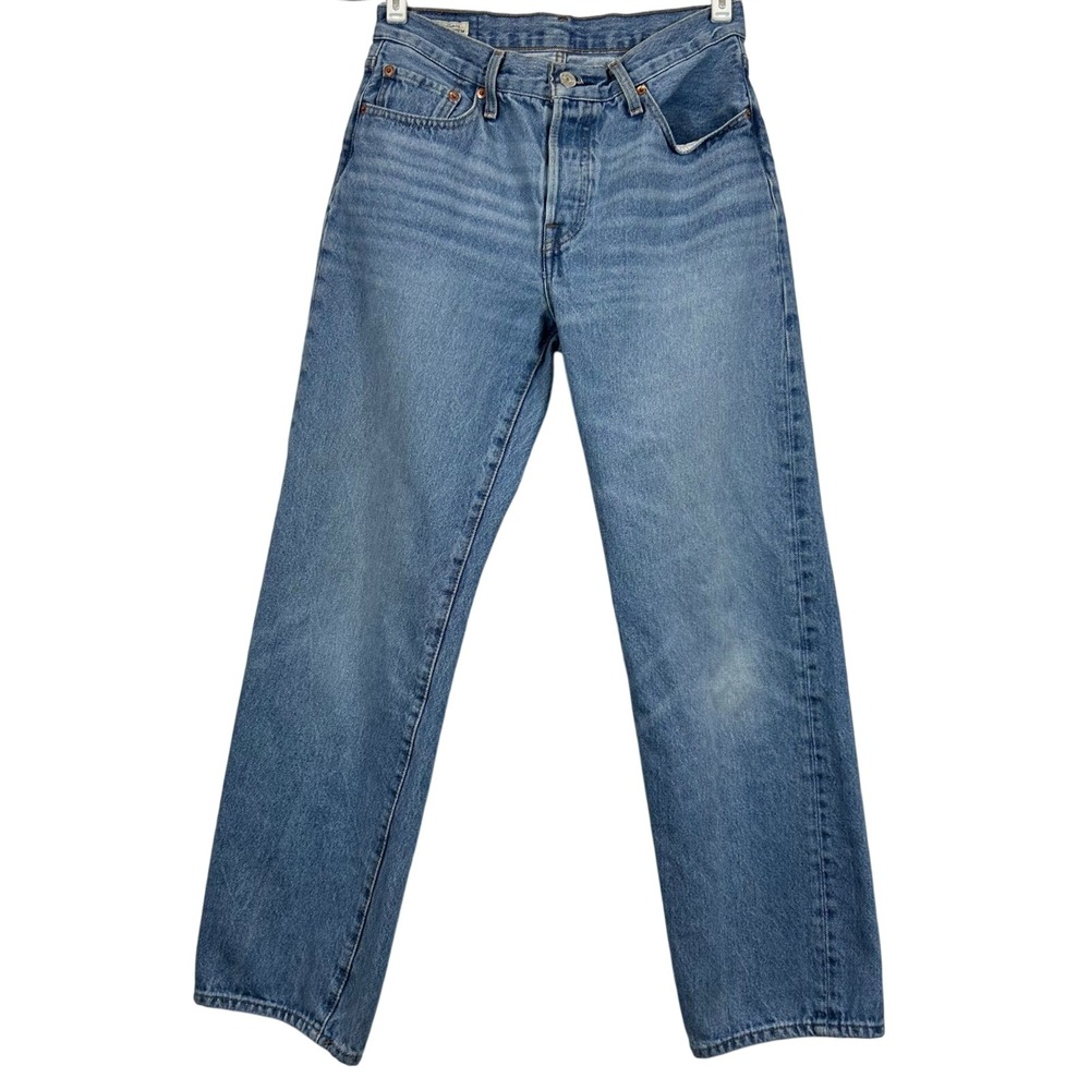 Levis Premium 501 Original Fit Mens Light Wash Blue Denim Jeans W28 L 29